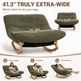 thumbnail image 2 of LEGAHOME Oversized Rocking Accent Chair Indoor, 41.3in Papasan Rocking Lounge Chair for Adults with Corduroy Cushion, Plush Reading Nook Chair for Living Room, Solid Wood Base, Antique Green, 2 of 8