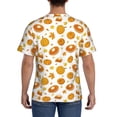 thumbnail image 3 of Bixox Men's Pumpkin Maple Leaves Printed Short Sleeve Skinny Athletic T-Shirt, 3 of 6