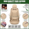 thumbnail image 7 of Car Seat Cover for Nissan Frontier 2009-2024: Car Seat Covers Full Set Waterproof Faux Leather Seat Cover Cushion Protector (Beige), 7 of 7