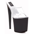 thumbnail image 3 of Ellie Shoes E-850-Vanity 8" Heel Womens Platform Mule. Clear/Black / 10, 3 of 4