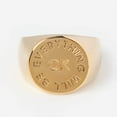 thumbnail image 3 of LATELIERDBIJOUX " EVERYTHING WILL BE OK " Signet Ring / Yellow Gold Plated Silver / Men's Fashionable Jewelry / Personalized Engraved Ring / Birthday Gift for Him, 3 of 4