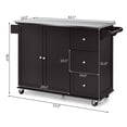 thumbnail image 2 of Costway Kitchen Island 2-Door Storage Cabinet Stainless Steel Top w/ Drawers, 2 of 10