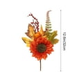 thumbnail image 3 of Orange Halloween Pumpkin Bouquet - 11"-18" Fall Thanksgiving Decor with Realistic Leaves - Festive Table Centerpiece for Home, Office & Christmas Holiday Decorations, 3 of 6