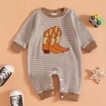 thumbnail image 7 of PEASKJP Long Sleeve Pajamas Baby Boy Newborn Baby Boy Girl Fall Winter Clothes Long Sleeve Bubble Romper Jumpsuit Overall Shorts Infant Clothing Brown,3-6 Months, 7 of 7