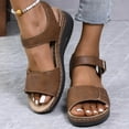 thumbnail image 2 of Platform Wedge Sandals for Women 2025 Comfortable Leather Open Toe Orthopedic Walking Work Summer Shoes, 2 of 7
