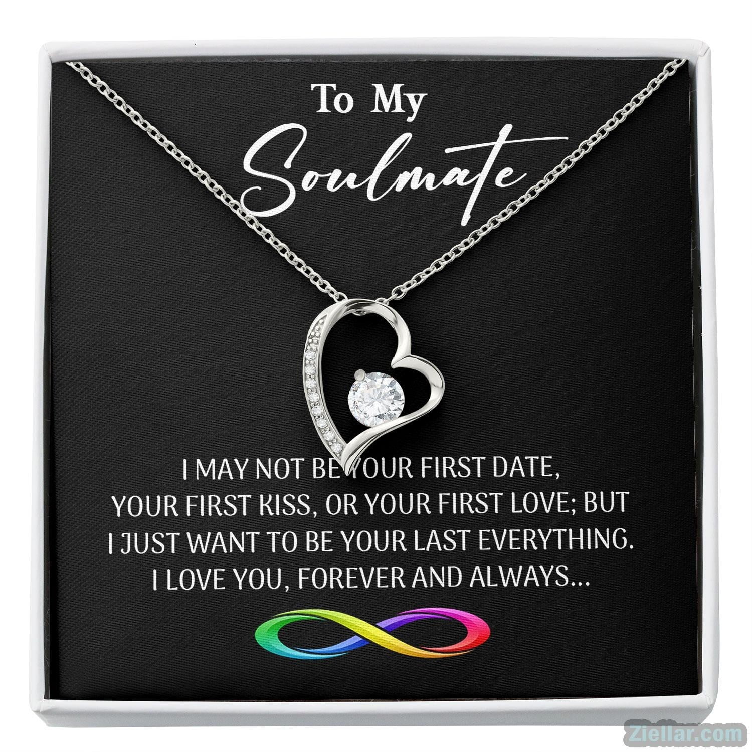 To My Soulmate Anniversary Jewelry For Wife Or Girlfriend Necklace A Meaningful Necklace Perfect For Anniversaries Birthdays Valentine V8226 Gold Forever Love Necklace