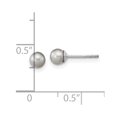 thumbnail image 4 of Auriga Fine Jewelry 925 Sterling Silver Rh-plated 4-5mm Grey Round FWC Pearl Post Stud Earrings for Women, 4 of 6