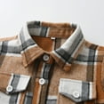 thumbnail image 5 of SonxaHe Big Boys' Jackets Plaid Turndown Collar Long Sleeve Shirt Children Sports Cozy Loose Autumn Jackets Beige,Sized 9-10, 5 of 8
