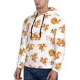 thumbnail image 3 of Uemuo Squirrel Playing Pattern Men's Hoodie - Casual Pullover Hoodie with Kangaroo Pocket, Stylish Hooded Sweatshirt for Everyday Wear-Large, 3 of 7