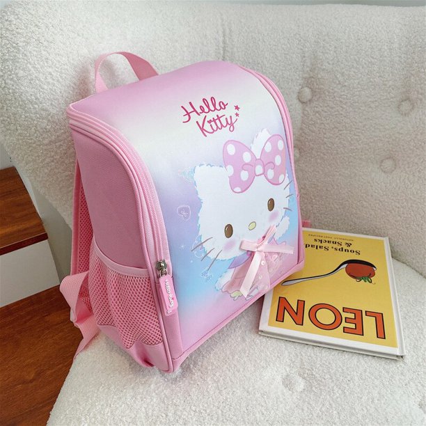 Mochila de Hello Kitty para niños, bolso de cielo estrellado gradiente bonito, mochila escolar de princesa de moda para niñas, mochila de dibujos animados para guardería Fivean unisex