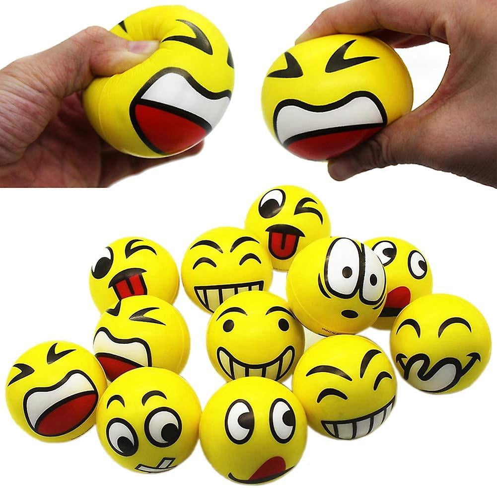 12 Smiley Knautschbälle – Bunte Anti-Stress Bälle, Weich, Je 5 Cm, Für Spiel & Entspannung
