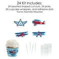thumbnail image 5 of Big Dot of Happiness Taking Flight - Airplane - Cupcake Decoration - Vintage Plane Party - Cupcake Wrappers and Treat Picks Kit - Set of 24, 5 of 8