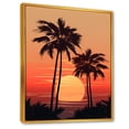thumbnail image 2 of Designart "Sunset Under The Tangerine Twilight Palm Tree I" Palms & Palm Trees Floater Framed Canvas Wall Art, 2 of 5