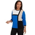 thumbnail image 3 of Alfred Dunner Womens Colorblock Long Sleeve Sweater, 3 of 4