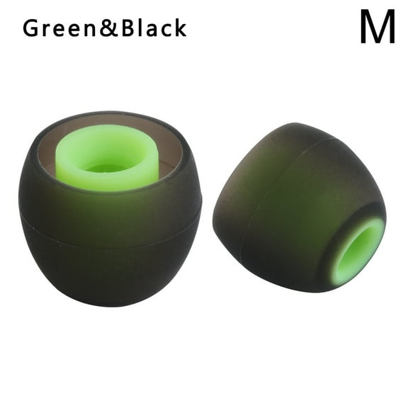12pcs 3.8mm Colorful Soft Rubber Headphone Silicone Ear Tips Ear pads cushion Earbuds In-ear Earphone BLACK&GREEN M