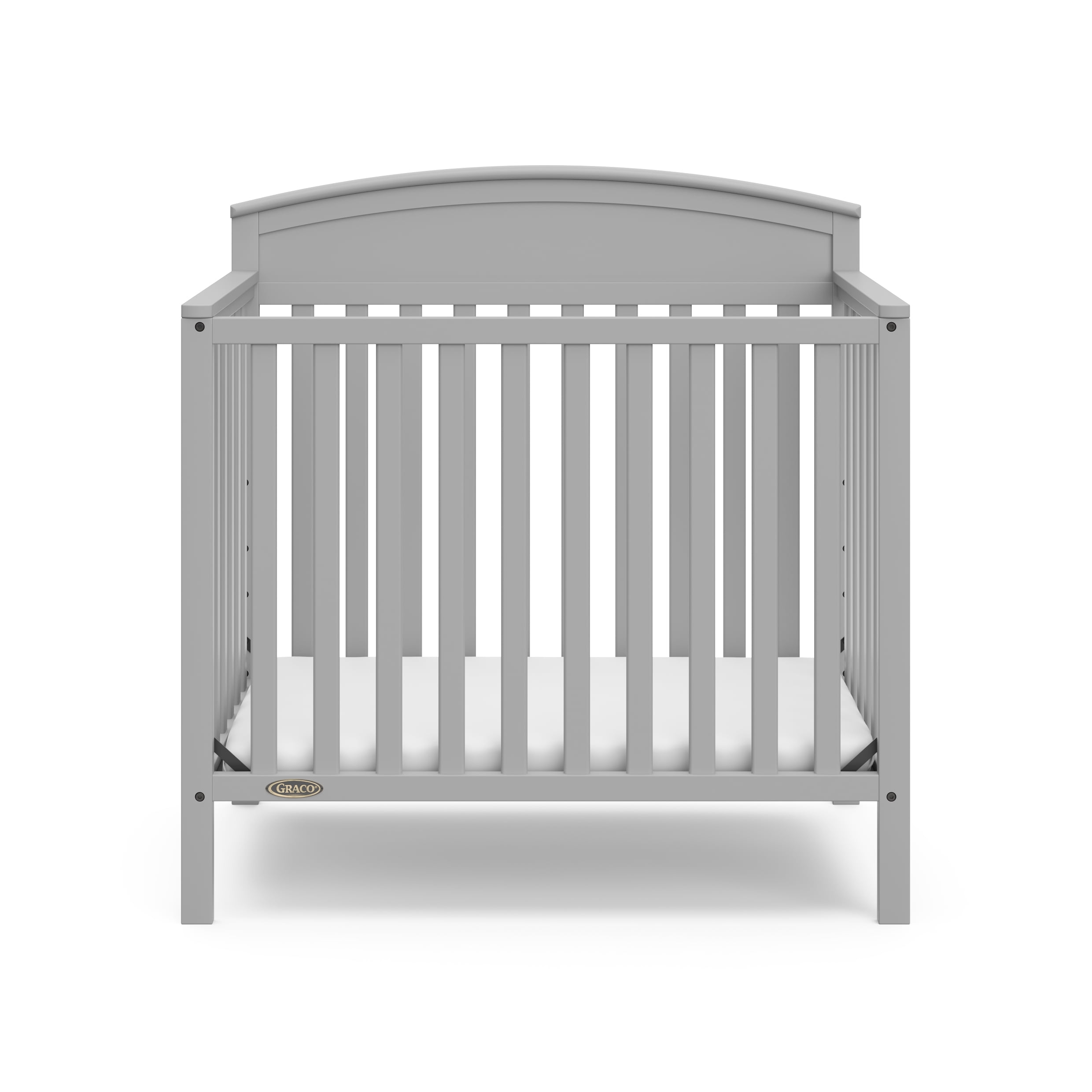 Graco Benton 4-In-1 Convertible Mini Baby Crib, Pebble Gray