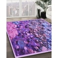 thumbnail image 3 of Ahgly Company Machine Washable Indoor Rectangle Transitional Bright Lilac Purple Area Rugs, 6' x 9', 3 of 7