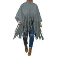 thumbnail image 1 of Kmbangi Women Solid Color Fringe Sweatshirt High Neck Tassel Poncho Pullover, 1 of 6