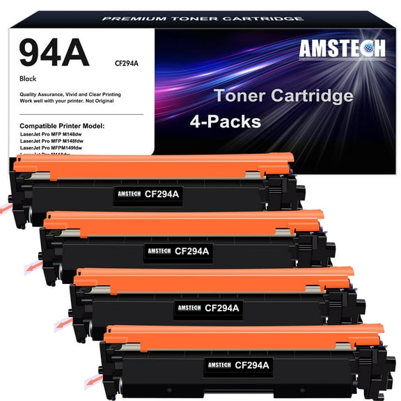 94A CF294A Toner Cartridge Compatible for HP 94A CF294A Black works with HP Laserjet Pro M118 MFP M148dw M148fdw M149fdw Printers 4-Pack