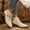 Beige, variant on Viluyesy Womens Ankle Boots, Wide Calf Faux Leather Pointed Toe Fashion Buckle Booties Beige