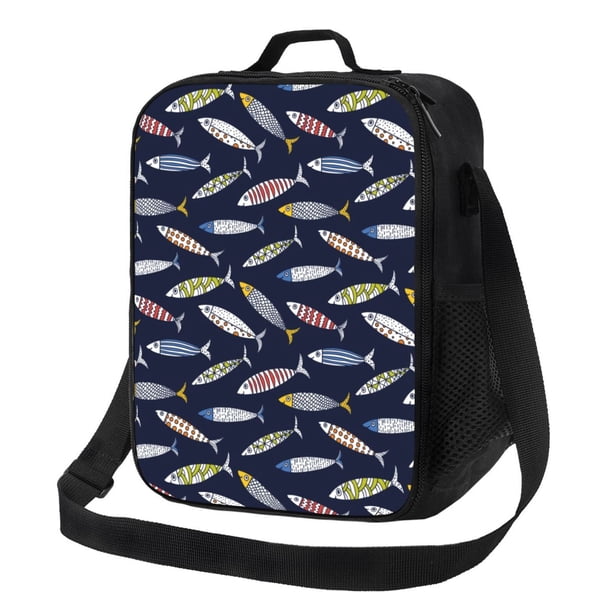 Disketp Sardine Bolsa Térmica Estampada para Almuerzo, Lonchera para Hombres y Mujeres Adultos
