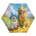 thumbnail image 6 of Rainbows Garden Cute Dogs with Hats All Weather Umbrella Triple Folding Parasol 6 Ribs UV Protection Portable, 6 of 8