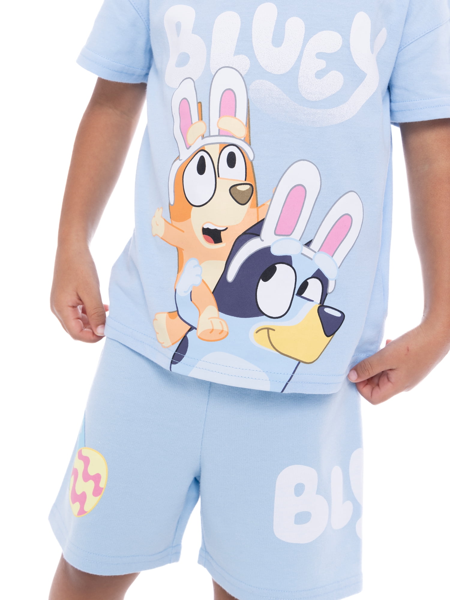 Bluey Toddler Easter Graphic Tee and Shorts Set, 2-Piece, Sizes 12M-5T
