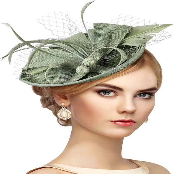 TUWAFE Small Tea Party Hat - Derby Fascinator Pillbox Kentucky Hat Headdress for Women