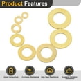 thumbnail image 4 of Uxcell M5 Flat Washer, 30 PackBrass Ring Washers 14mm OD 1mm Thick Sealing Gasket Ring, 4 of 7