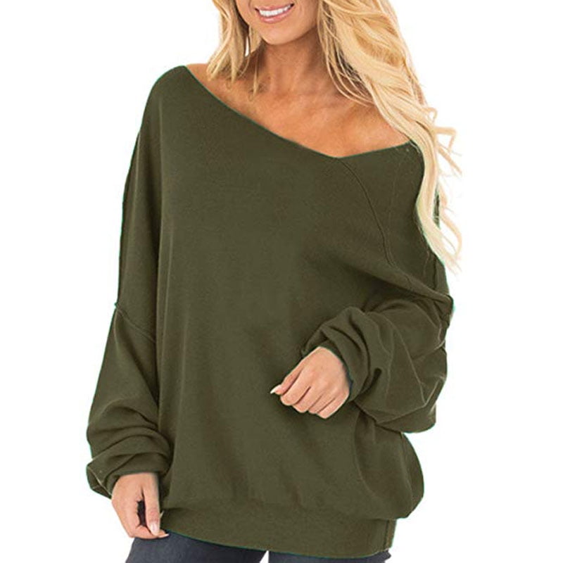 off the shoulder baggy sweater