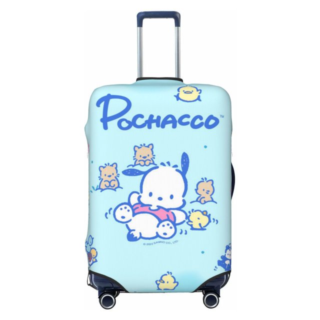 Cute Anime Cartoon Pochacco Travel Suitcase Protective Cover Trunk Case Washable Elastic Luggage Cover Fits X-Large Suitcase Protector Baggage With Concealed Zipper Gifts