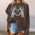 thumbnail image 2 of Sudadera para mujer Sudaderas de cuello redondo Festival Moda Otoño Impreso Blusa de manga larga suelta Casual Pullover Tops Sudadera Odeerbi ODB-5, 2 of 5