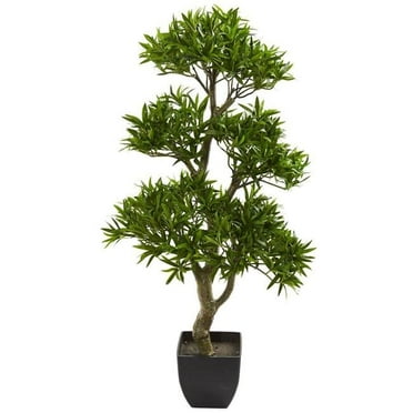 37 in. Bonsai Styled Podocarpus Artificial Tree - Green 37 in.