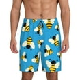 thumbnail image 2 of Rocae Flying Bees for Men's Soft Sleep Pajama Shorts, Waistband and Pockets, 2 of 9