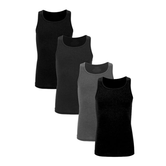 Camiseta Interior Rinbros para Hombre, Cuello Redondo Algodón Multicolor Value Pack 4 Piezas Talla G
