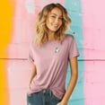 thumbnail image 3 of Dalix Heartly Ghost Embroidered Cotton Relaxed Fit Short Sleeve Crewneck Tee Shirt Women in Orchid Purple S Small, 3 of 5