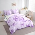 thumbnail image 3 of Castle Fairy Monogrammed Letter 7-Piece Bedding Comforter Set,Kawaii Bowknot King Bedding Sets,Dreamy Princess Ultra Soft Bed Sheets,Breathable Cartoon Home Decor,Reversible, 3 of 8