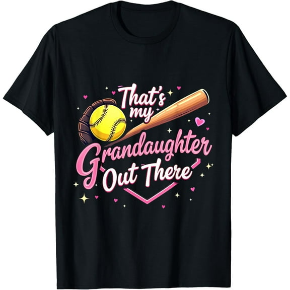 Proud Softball Grandma Cute Granddaughter Support Design Funny Creative Graphic Women T-Shirt