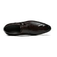 thumbnail image 3 of Santimon Coffee Dress Shoes for Men Stylish Crocodile Grain Monk Strap Shoes Formal Business Slip on Loafers US 6, 3 of 7