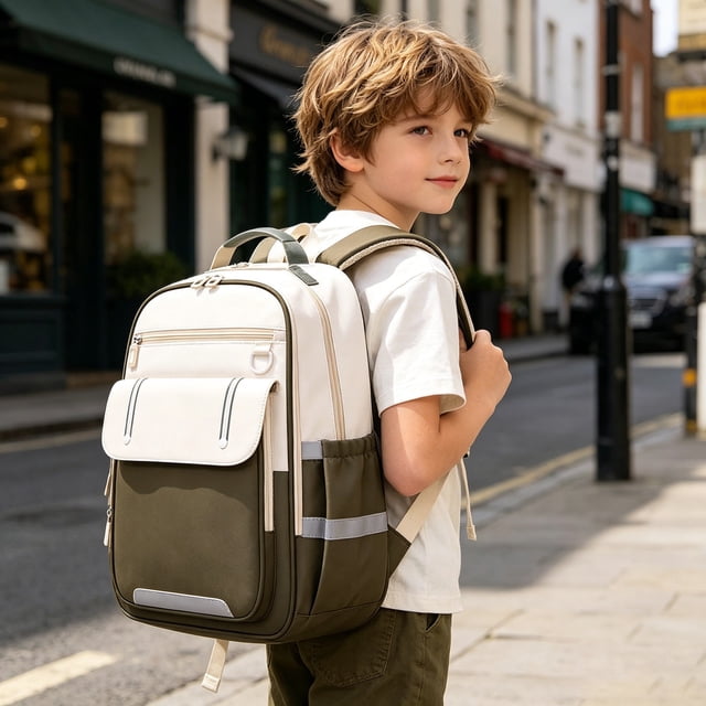 Mochila Escolar con Soporte Ergonómico para la Espalda, Acolchado de Malla Transpirable, Gran Capacidad, Nailon Resistente al Agua, Mochila Unisex para Adolescentes y Adultos