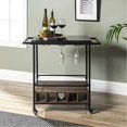 thumbnail image 4 of Walker Edison 34" Moderne Bar Industriel Panier de Service - Faux Marbre Noir/noyer Foncé, 4 of 4
