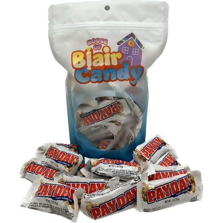 Blair Candy | Pay Day Snack Size Candy Bars | 2 Lb Resealable Stand Up Candy Bag | Peanut and Caramel Nougat | Individually Wrapped Candies | Bulk Party and Holiday Candy