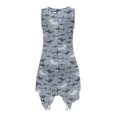 thumbnail image 6 of HELLHERO Shark Pattern Design Sleeveless Sundress for Beach Vacation Pool Party, Irregular Hem Side Pockets Asymmetric Hem Midi Dress, 6 of 8
