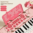 thumbnail image 2 of 37-Key Brown Deluxe Electronic Piano Toy with Table Legs, Educational Musical Instrument for Kids 4-6, Enhances Intelligence & Hand-Eye Coordination, Interactive Learning Tool, Perfect Birthday Gift, 2 of 5