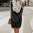 thumbnail image 2 of Chandail d'Hiver pour Femmes Tricoté Col Roulé Chaud Manches Longues avec Poche Mini Robe Chandail, 2 of 7