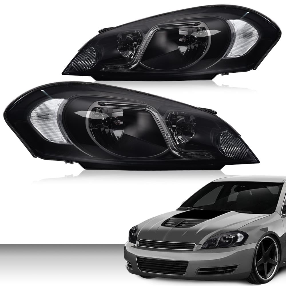 LED DRL Headlights Headlamps Fit for 2006-2013 Chevy Impala/2014-2016 Chevy Impala Limited/2006-2007Chevy Monte Carlo