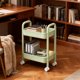 thumbnail image 5 of Carrito de dos niveles con ruedas Un carrito práctico con asas y ruedas giratorias con bloqueo Adecuado para almacenamiento en la cocina, la oficina y el dormitorio Estante de almacenamiento de plásti, 5 of 6
