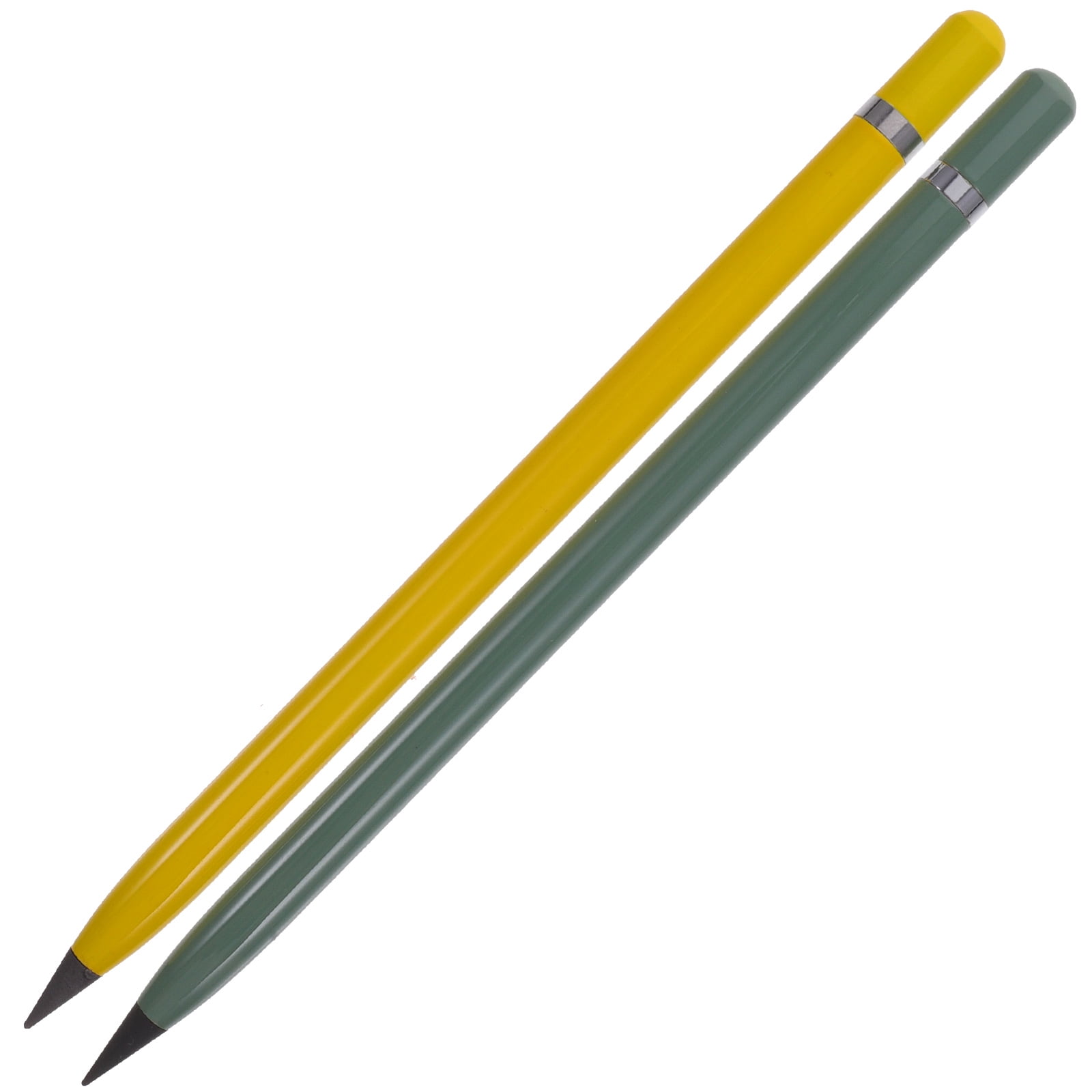 2pcs Metal Inkless Pen Metallic Pencil Forever Pencil Inkless Erasable Pencil for Writing Drawing Drafting, Size: 17.2X1X1CM