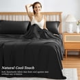 thumbnail image 5 of AiAngu Breathable Bamboo Queen Sheet Set, Luxury Soft 4 Pieces Bed Sheets with 16" Deep Pocket, Black, 5 of 8