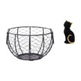 thumbnail image 1 of Cesta De Alambre Para Guardar Huevos, Cesta Tejida De Alambre De Hierro, Cesta De Frutas Y Verduras Campestres, Estatua De Gato, Figura Decorativa De Resina, Adorno De Escritorio Coleccionable,, 1 of 8